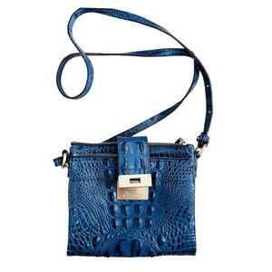 Brahmin Blue Mojito Melbourne Croc-Embossed
Leather Travel Crossbody Bag NEW